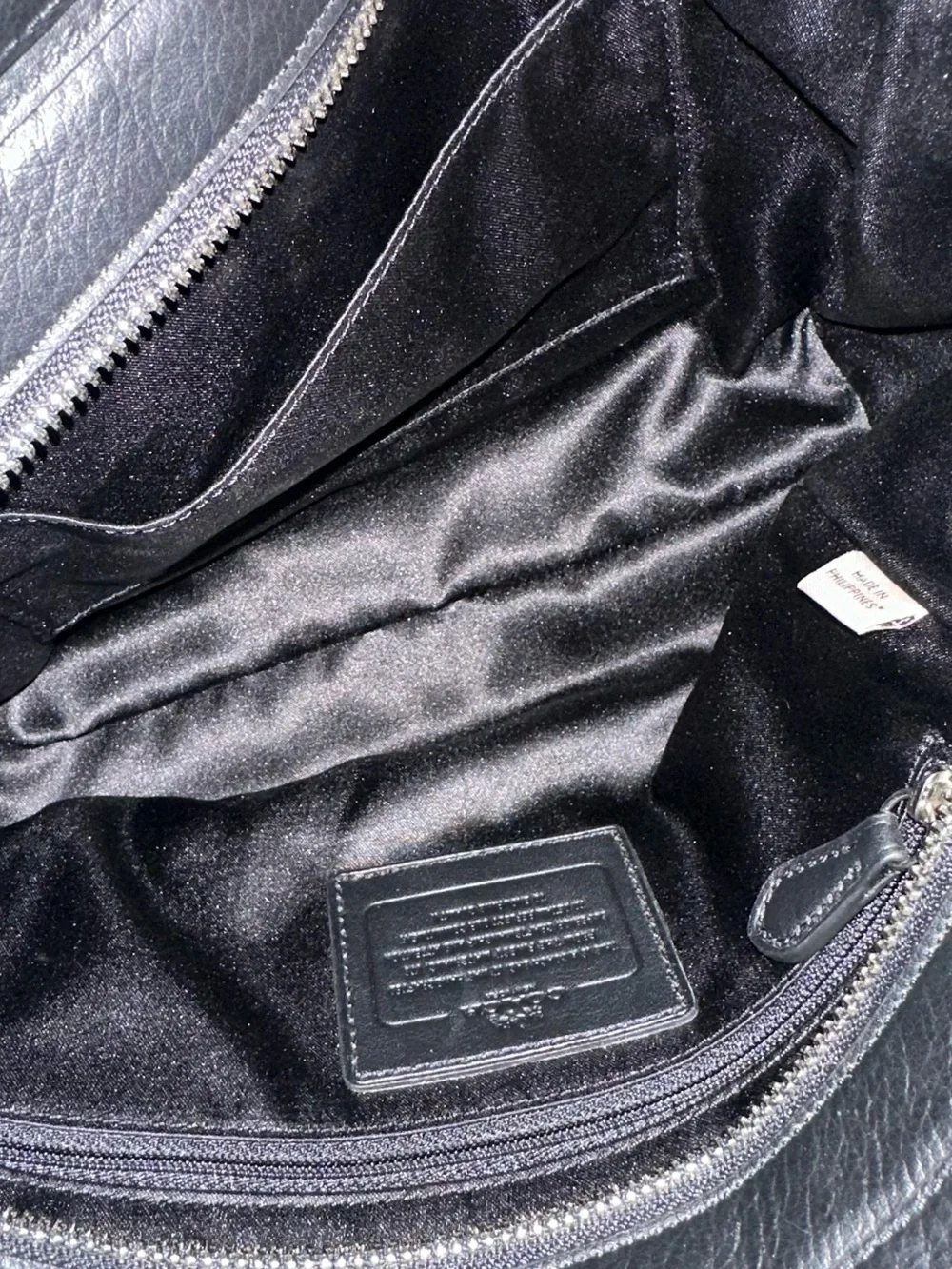 Coach Black Leather Structured Shoulder Bag with Crossbody Strap
